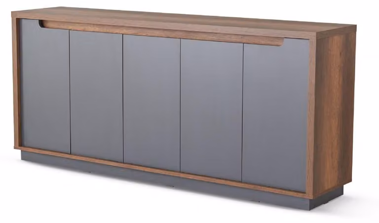 Sideboard Grau Braun Zweifarbig Modern Design Rechteckig Arbeitszimmer
