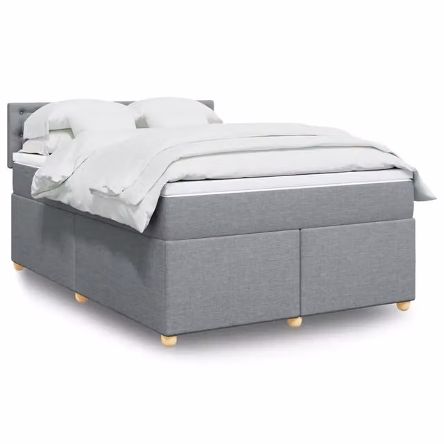 Letto Ibrido vidaXL con Materasso a Molle Insacchettate Grigio e Bianco L: 140 cm, P: 200 cm