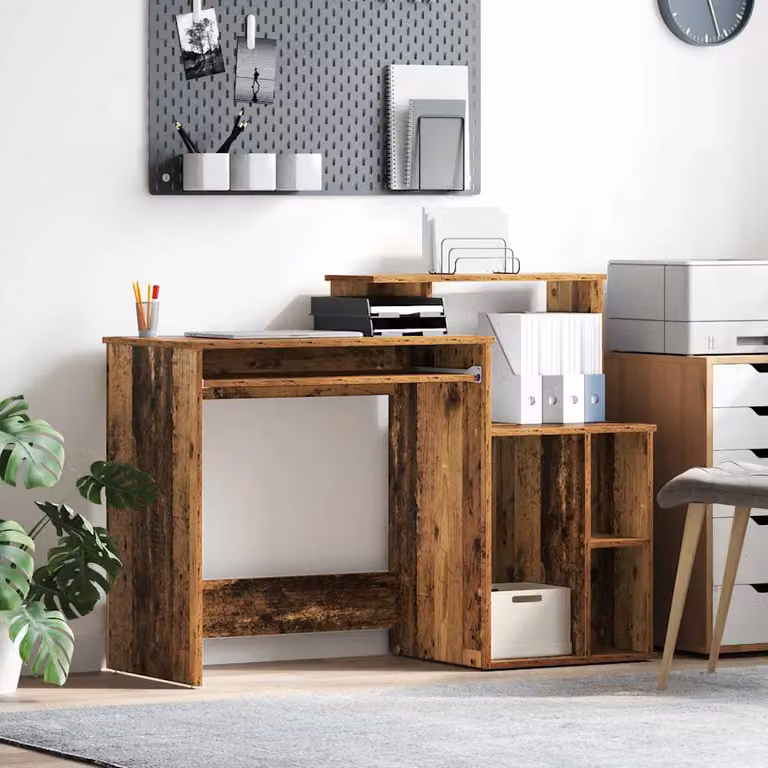 Scrivania moderna vidaXL in legno marrone L: 120,5 cm, P: 44 cm, H: 88,5 cm