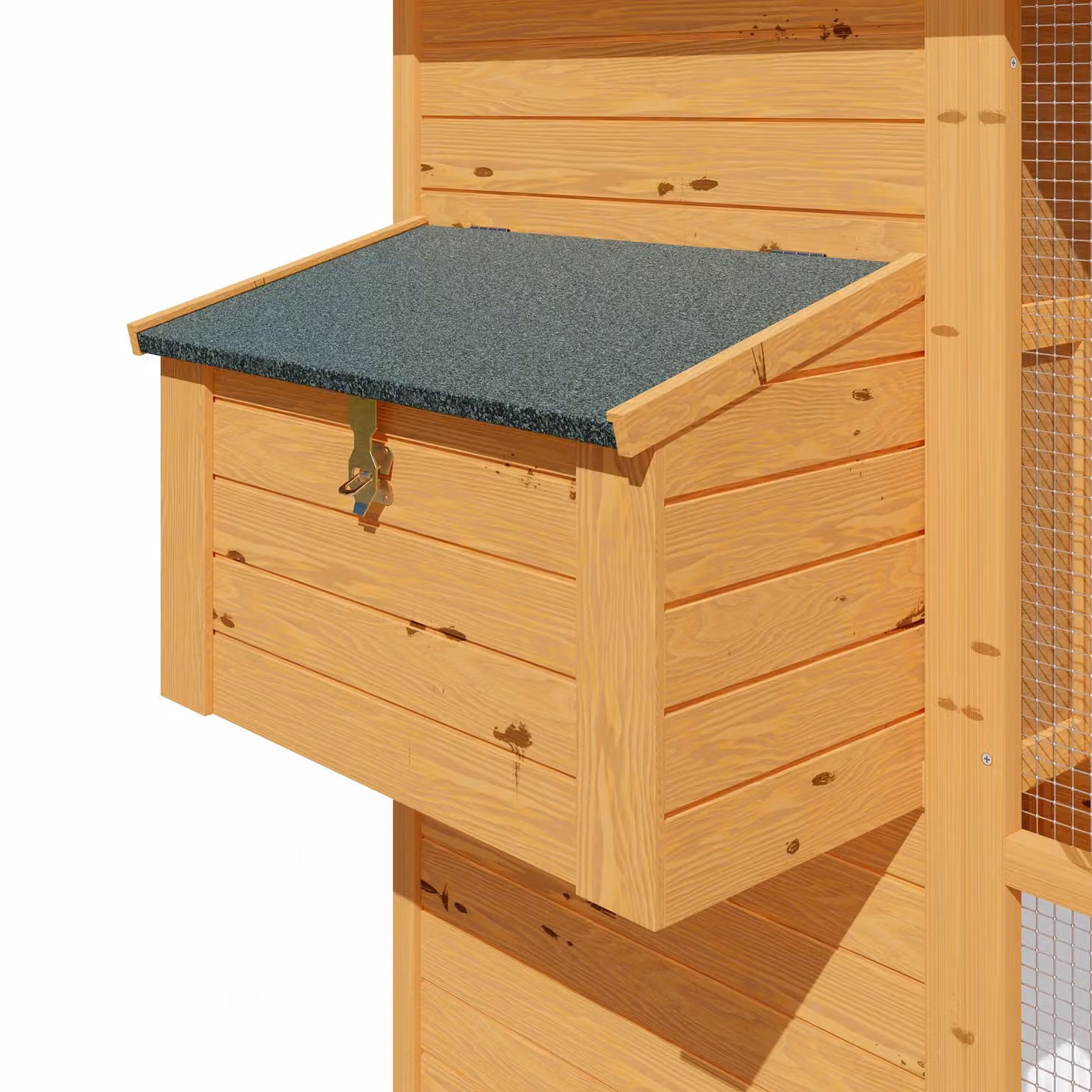 Pollaio a casetta Cadoca per piccoli animali in legno marrone e verde L: 191 cm, P: 151 cm, H: 148 cm – 3