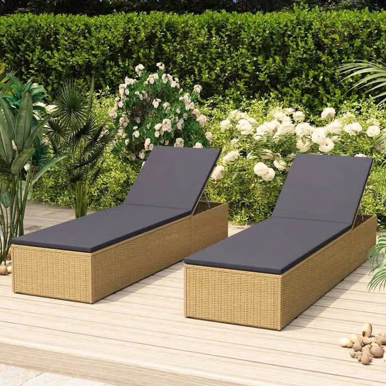 vidaXL Lettino Prendisole in Polyrattan e Metallo Marrone e Grigio