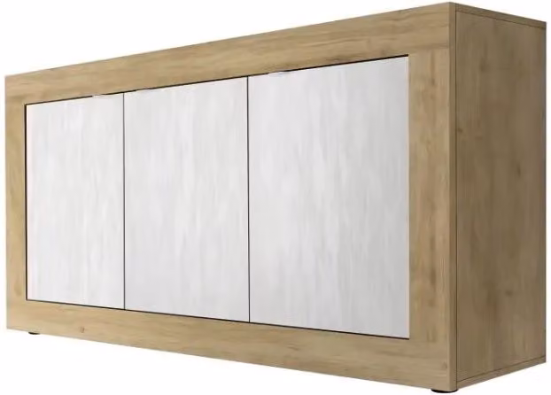 Buffet 3 porte collezione ACCESS. Colori bianco e rovere chiaro