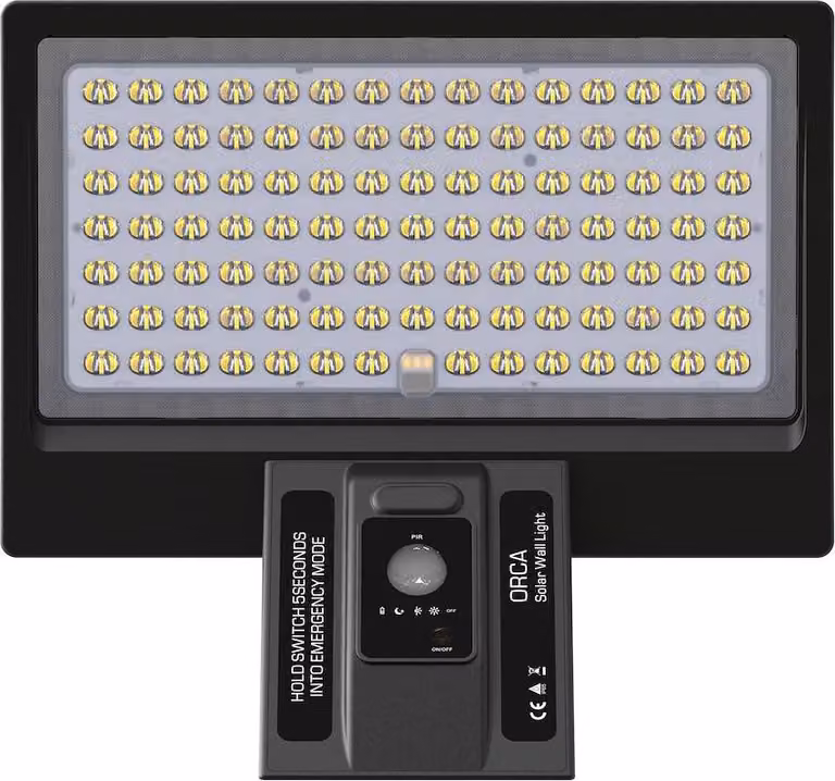Faretto LED solare Milo 8W 1000lm 4000K IP65 con sensore di movimento