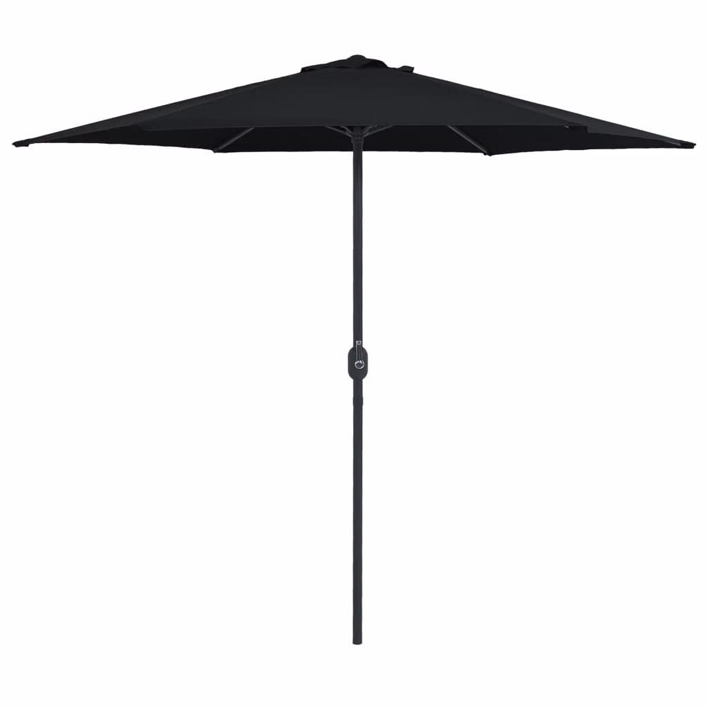 Ombrellone The Living Store con asta in alluminio 270 x 246 cm nero