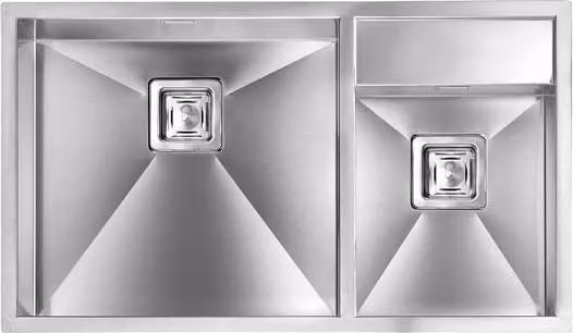 Lavello ARIEL F3" 2 vasche sinistre ACCIAIO INOX incasso SOTTOTOP 86X50 prof. 19-13 012904.S2.01.2033