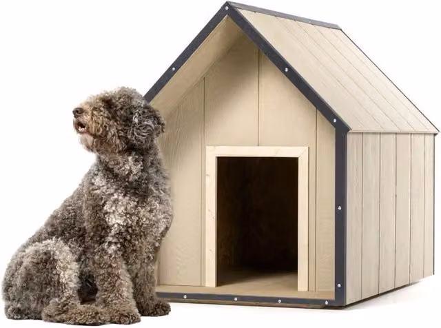 Cuccia per cani in legno Timbela SmartSide Taglia L, impermeabile e isolata, L/P/H: 118 x 80 x 94 cm