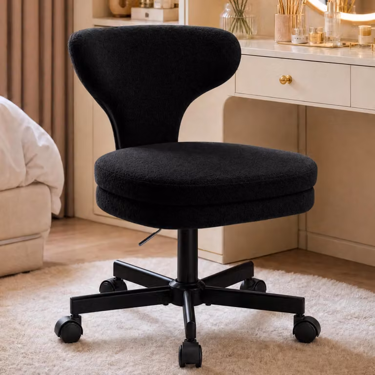 Sedia per parrucchiere/estetista - Modello CH500 - Regolabile in altezza - Girevole - Ergonomica - Con ruote - Senza braccioli - Colore: nero