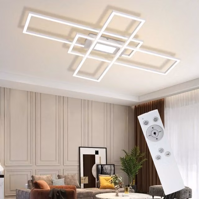ZMH Lampada da soffitto LED moderna con telecomando e regolazione intensità, colore bianco, 50W
