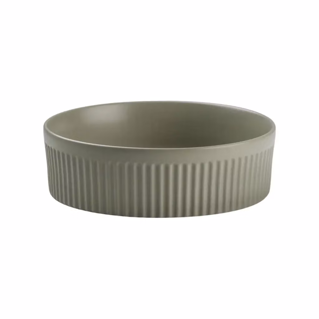 Lavabo da appoggio rotondo Meublorama in ceramica verde oliva opaco, Diametro: 36 cm – 2