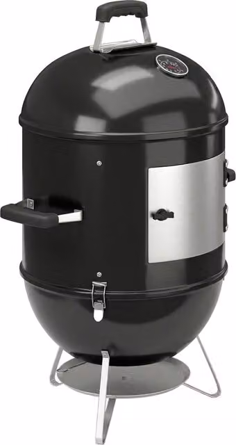 Affumicatore BBQ 3 in 1 XYLO con termometro e ventilazione regolabile, nero, L: 62,5 cm, P: 47,5 cm, H: 91 cm – 1