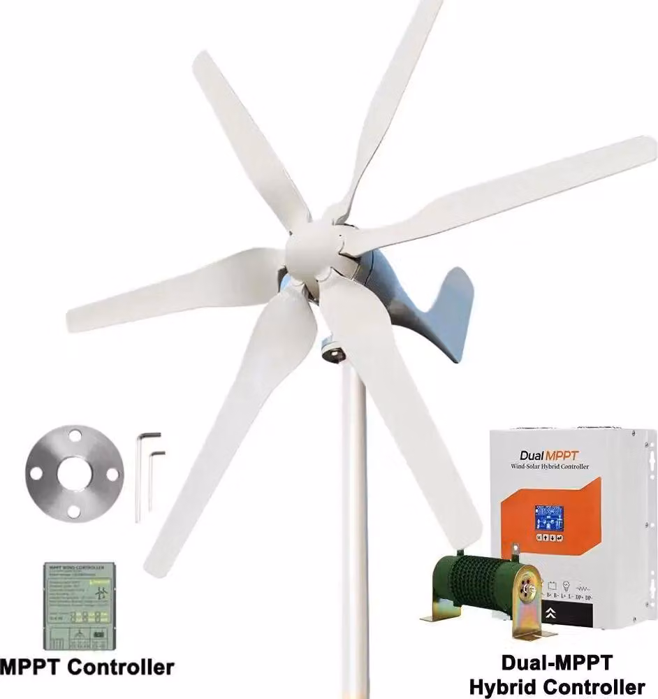 Turbina eolica da 3000W - Generatore eolico SP-3000 - Sistema a 12V - Regolatore di carica ibrido - Impianto autonomo per l'alimentazione domestica - Alta efficienza