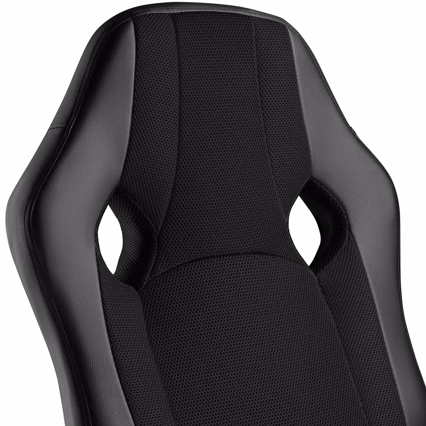 Sedia da gaming Tectake Goodman nera con seduta in ecopelle e tessuto, girevole a 360 gradi con braccioli e ruote, L/P/H: 65 x 66 x 120 cm – 1
