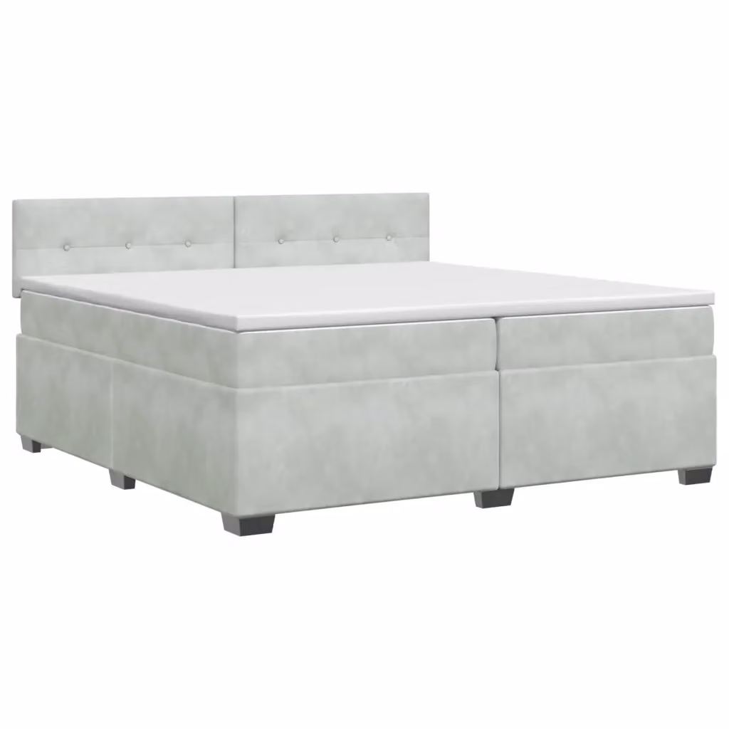 Letto box spring con materasso ibrido vidaXL in tessuto grigio e bianco L/P/H: 200 x 200 x 46 cm – 2