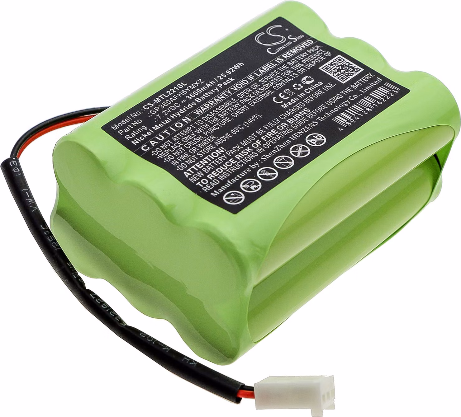 TECHTEK Batteria compatibile con [Transpal] IND221, per [Megalite] P-335, per [Mettler] Toledo IND221 sostituisce GP380AFH6YMXZ