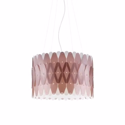 Lampadario Moderno Polilux ® Pink Metal E Metallo Cromo 3 Luci E27
