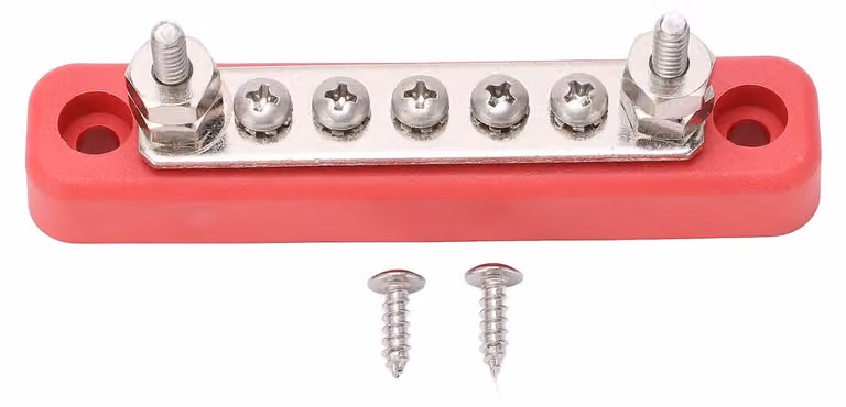 Blocco di distribuzione dell'energia con 5 connessioni, barra collettore per la modifica di circuiti elettrici, 48 V DC, 100 A, alta corrente