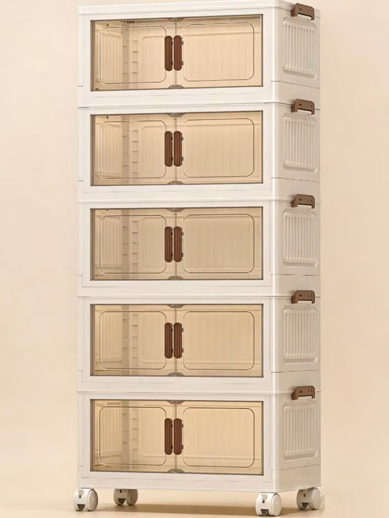 Solidchoice - Contenitore pieghevole con coperchio e ruote, capacità 125 litri