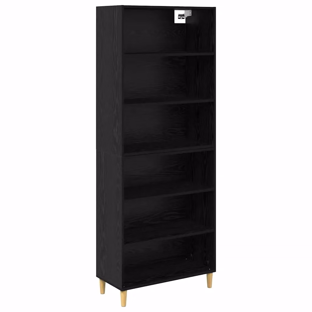 Credenza moderna vidaXL in legno MDF nero per soggiorno e sala da pranzo L: 69,5 cm, P: 32,5 cm, H: 180 cm – 2