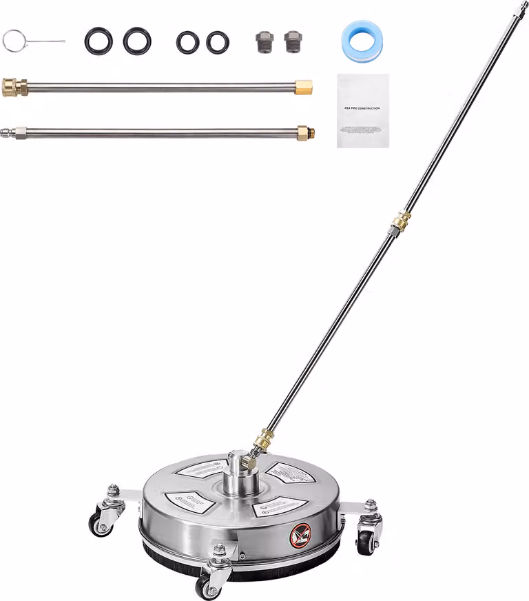 SucceBuy Idropulitrice 14", 4000 PSI max, 4 ruote, 2 barre estese
