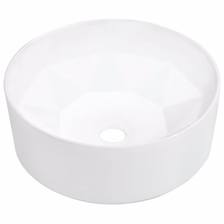 Lavandino 36x14 cm in Vetroceramica Bianco