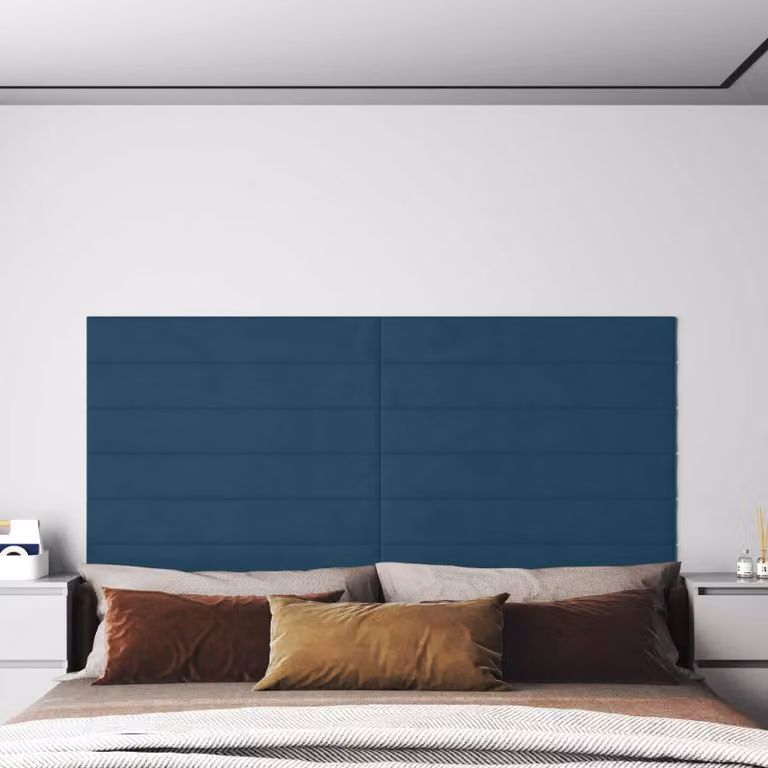 Testiera da parete imbottita vidaXL in velluto blu, set da 12 pezzi moderni per camera da letto