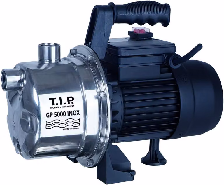 Pompa per irrigazione – Pompa per acqua in acciaio inossidabile, autoadescante, con motore da 1.200W e portata di 5.000 litri/ora