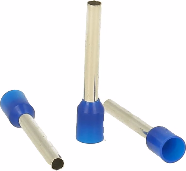Capicorda DIN 46228 parte 4 isolati, misura L, codifica colore DIN sezione 2,5 mm² blu - 1 pezzo