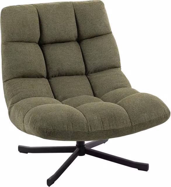 Poltrona girevole ¨C Minimal ¨C verde, chenille, gambe in acciaio incrociate