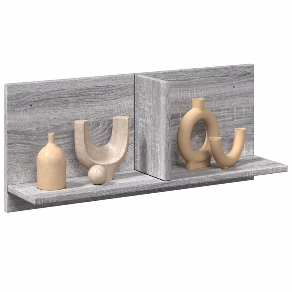 Mobile a parete vidaXL in legno e MDF Grigio, L 70 x P 16,5 x H 30 cm