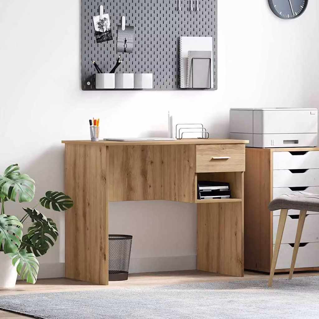 Maison Exclusive - Scrivania in rovere artigianale 90 x 49 x 75 cm Materiale ligneo