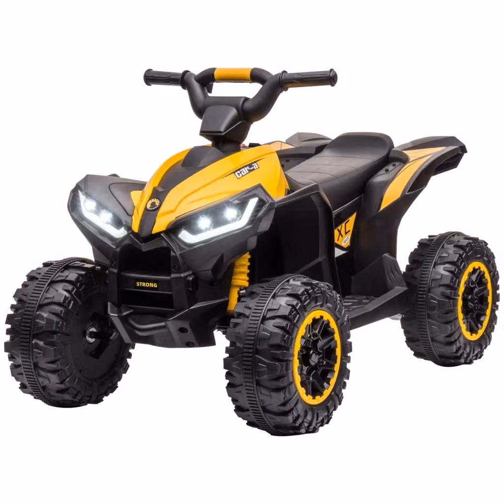 Quad Elettrico per Bambini Zephmum 12V Giallo con Fari LED e Batteria Ricaricabile – 2