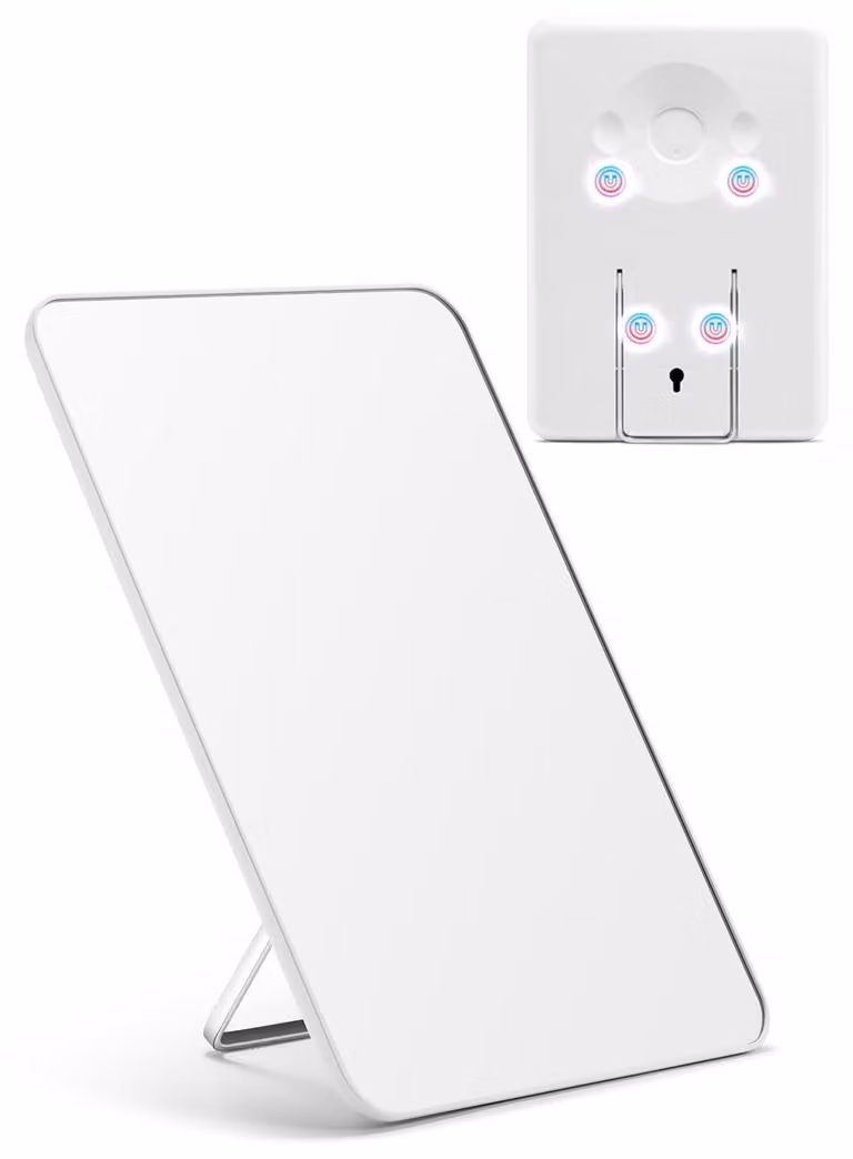 Specchio da tavolo magnetico, 25,4 x 17,8 cm, bianco, pieghevole
