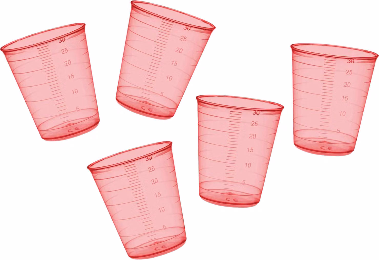 Set di 160 misurini (30 ml, rosso, PP, per uso frequente)