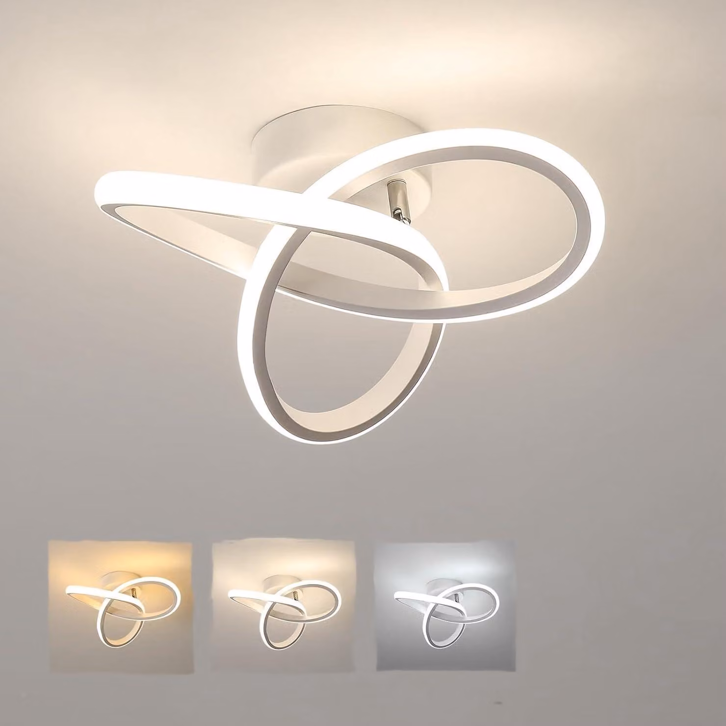 Lampada a soffitto LED Osairous, design moderno, 20W, 2200LM, 3000K/4500K/6500K – Bianco