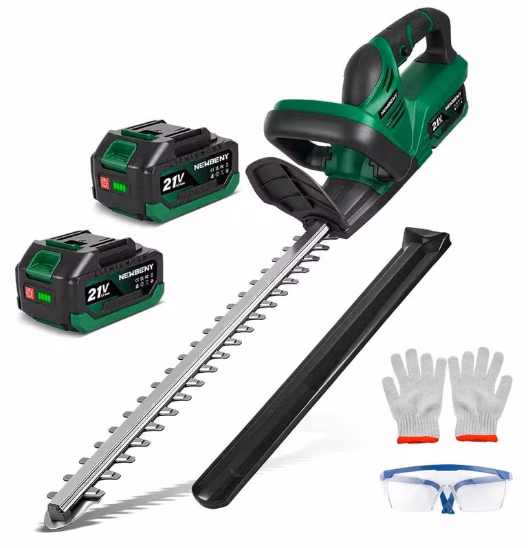 Tagliasiepi elettrico - Tagliasiepi a batteria - 2000 W - Lame da 51 cm - 15000 giri/min - A doppio taglio - 2 batterie