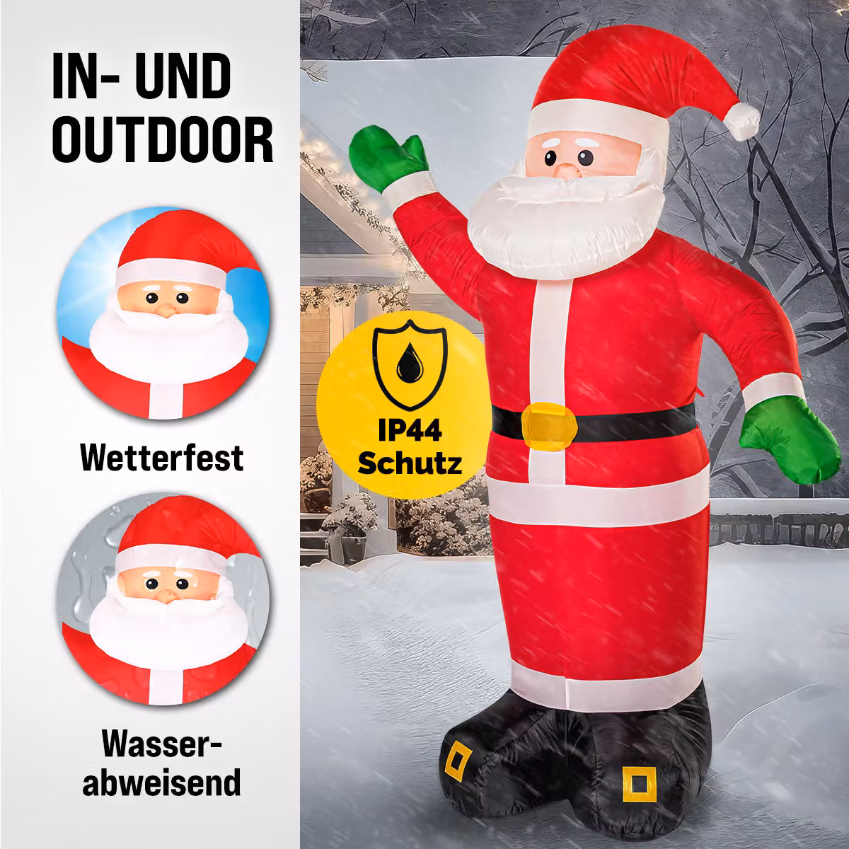 Babbo Natale Gonfiabile Monzana Multicolore con Illuminazione LED e Altezza: 253 cm – 3