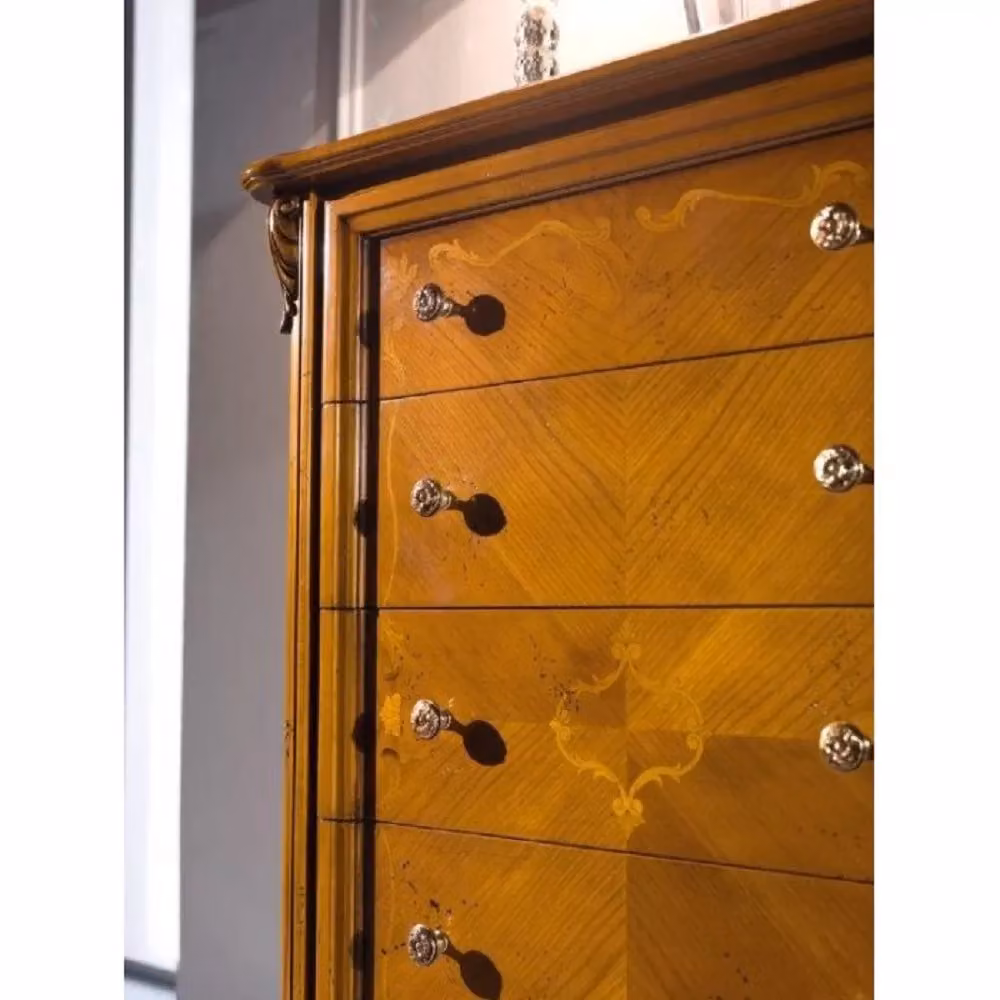 Cassettiera classica in legno con 5 cassetti Mobili 2G finitura bassano L: 76 cm, P: 44 cm, H: 110 cm – 3