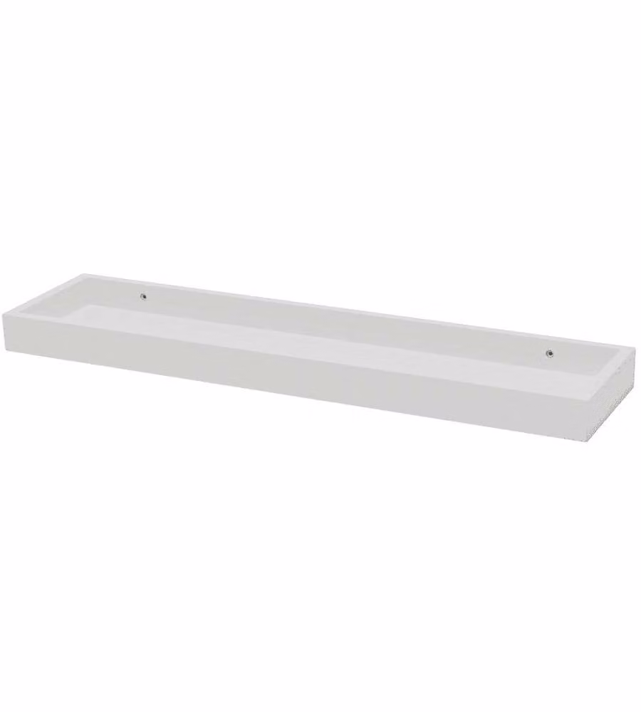 Mensola contenitore legno bianco 40x600x150 mm design moderno