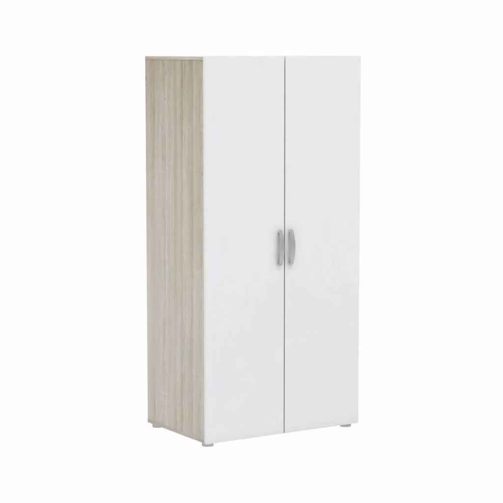 Armadio a 2 ante Ockhi DMORA per camera da letto, Rovere e Bianco opaco, L 79 cm x P 52 cm x H 166 cm – 2