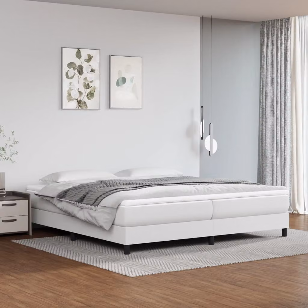 The Living Store Struttura letto bianca 200x200 cm in ecopelle
