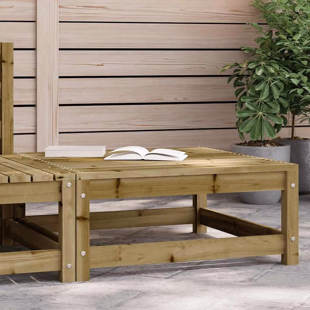 vidaXL Poggiapiedi da Giardino in Legno di Pino Trattato, Marrone, L 70 x P 70 x H 30 cm