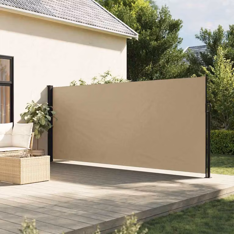 vidaXL Tenda da Sole Laterale Retrattile Beige L: 300 cm, H: 160 cm