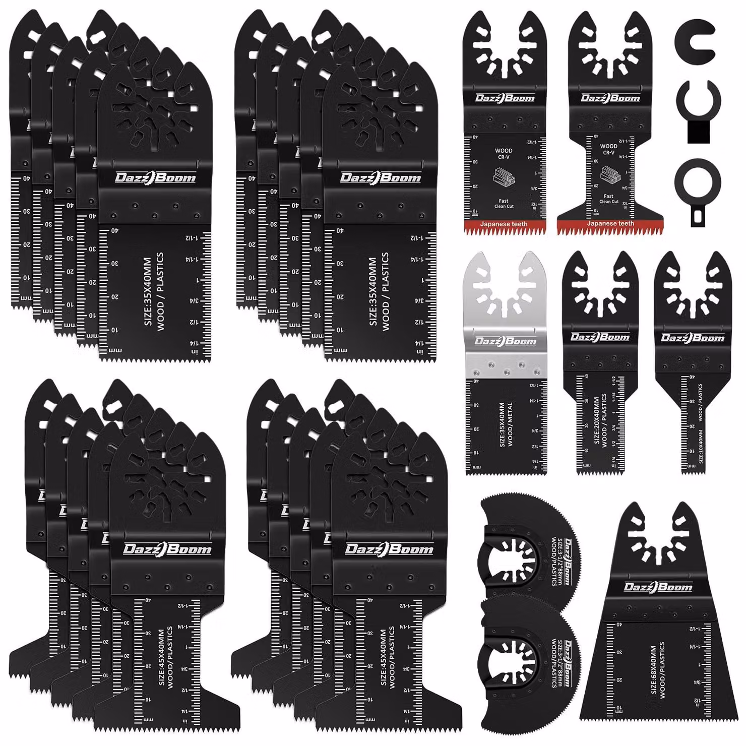 Set di lame per seghetto multiuso, adatte per legno, metallo, chiodi e altro, set di accessori per utensili multifunzione, utensile multifunzione universale