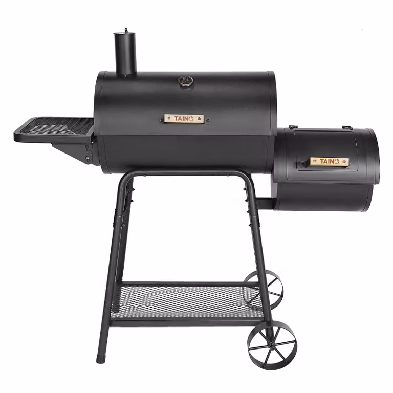 TAINO KAMAYO Affumicatore Forno affumicatore Barbecue da terra Barbecue a carbonella Piccolo carrello barbecue Camino barbecue