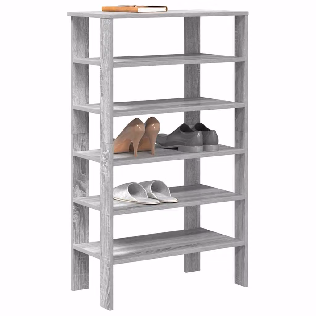 Scarpiera da parete vidaXL Grigio in MDF con ripiani piatti L: 61 cm, P: 32 cm, H: 105 cm