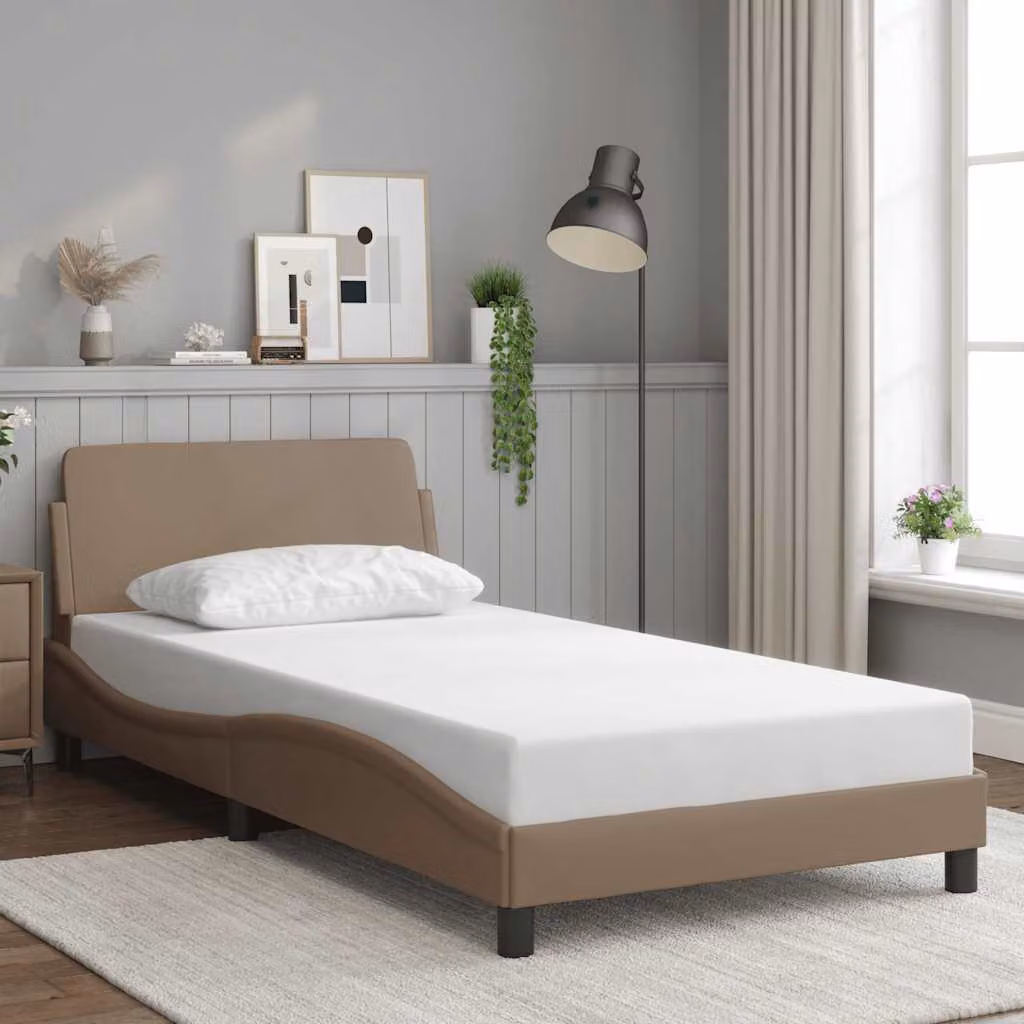Giroletto Dover vidaXL in similpelle color cappuccino, dimensioni: 100 x 200 cm