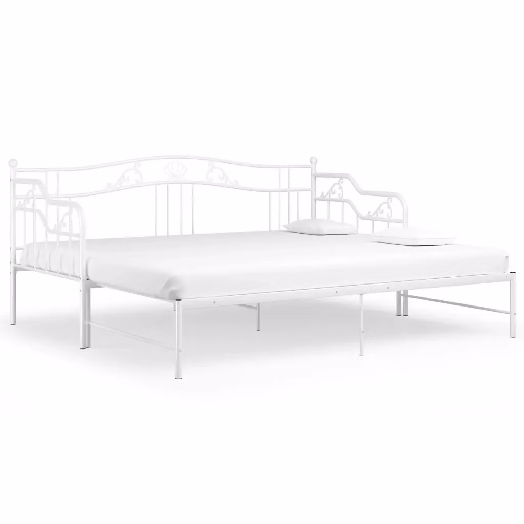 vidaXL Telaio Divano Letto Estrattibile in Metallo Bianco L 90 x P 200 cm – 2