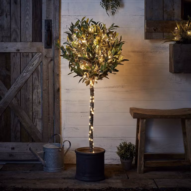 Catena luminosa con 200 micro LED bianco caldo, lunghezza 19,9 metri, con timer e alimentazione a batteria