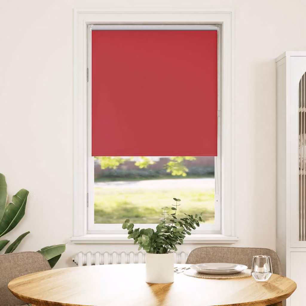 Tenda a Rullo Oscurante vidaXL Rossa in Poliestere L: 80 cm, H: 130 cm