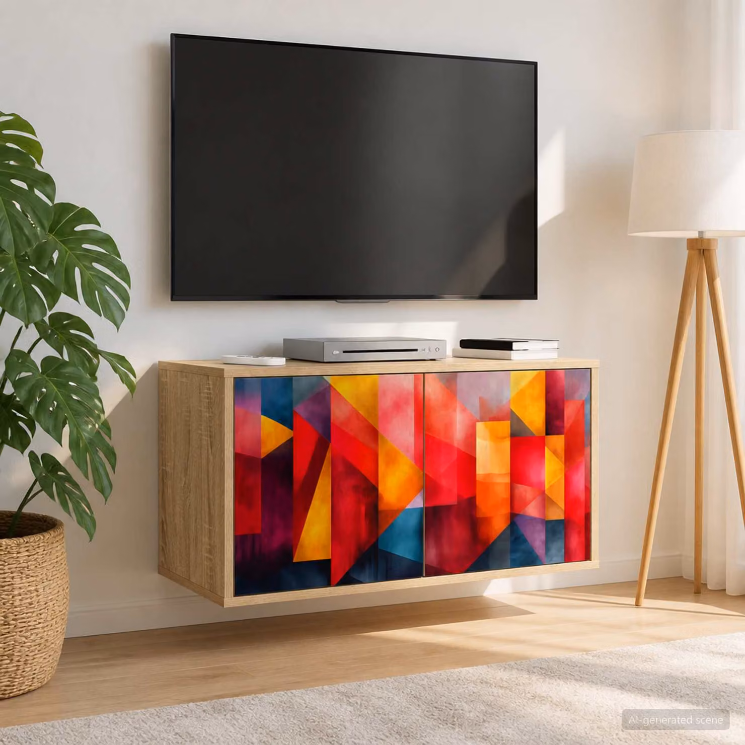 Mobile TV da parete vidaXL HEESCH in legno Rovere Sonoma, L: 69 cm, P: 33 cm, H: 40 cm